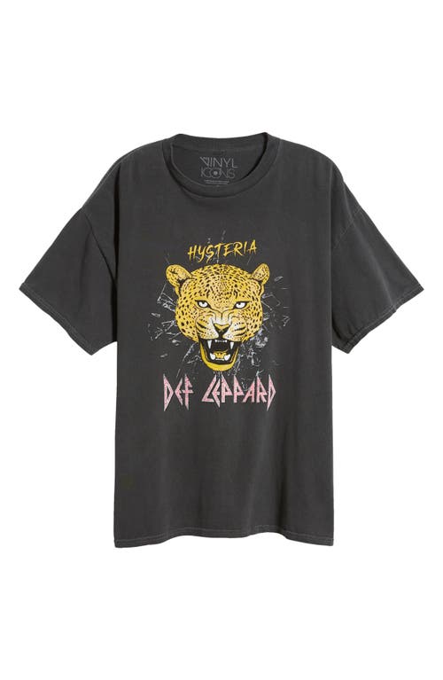 Shop Vinyl Icons Def Leppard Hysteria Oversize Graphic T-shirt In Washed Black