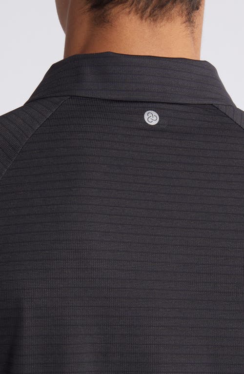 Shop Zella Fadeout Stripe Performance Polo In Black