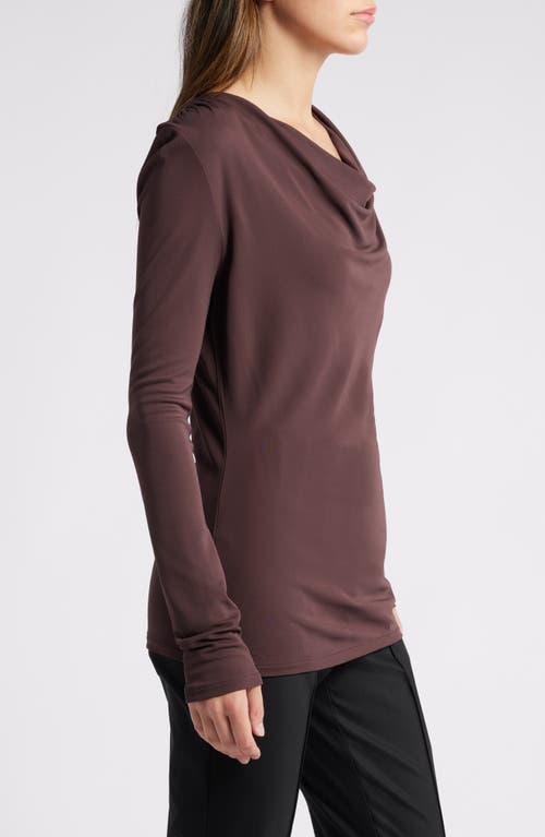 Shop Hugo Boss Boss Eseyana Cowl Neck Top In Nightfall Burgundy