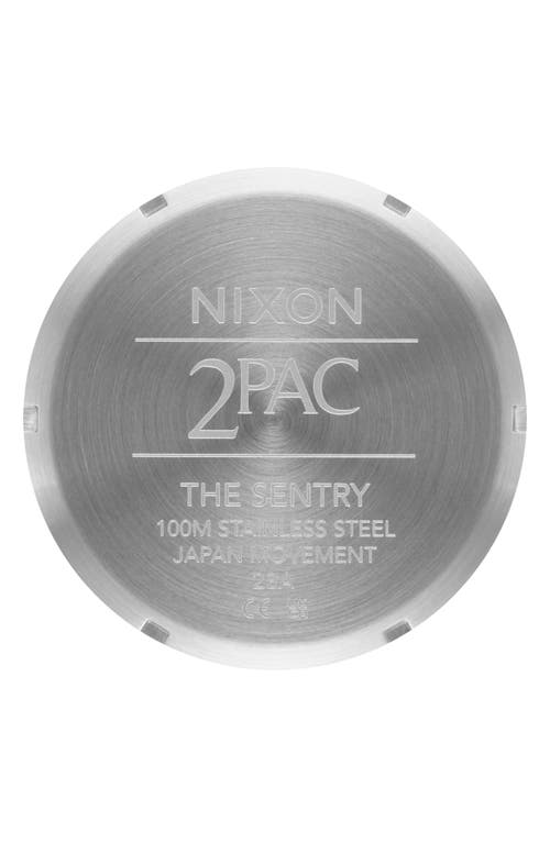 Shop Nixon X 2pac Sentry Bracelet Watch, 42mm In Gold/silver/black