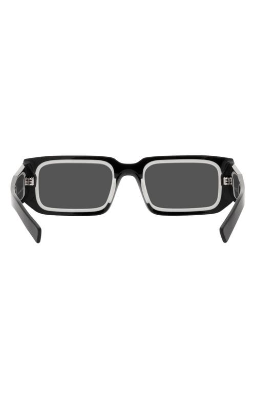 Prada Pr 06ys Rectangle Frame Sunglasses In Black/white