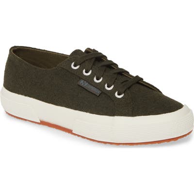 Superga 2750 Franelawoolw Low Top Sneaker, Green