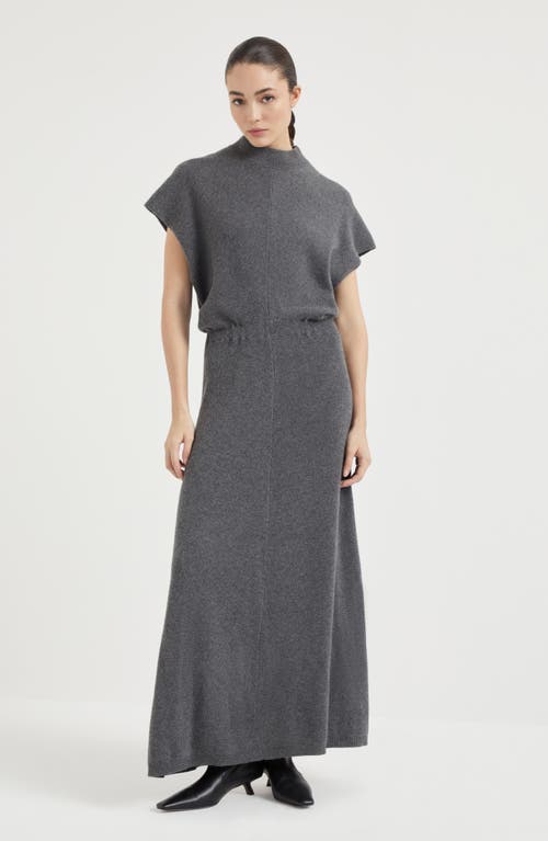 Shop Brunello Cucinelli Diagonal Knit Dress In Anthracite