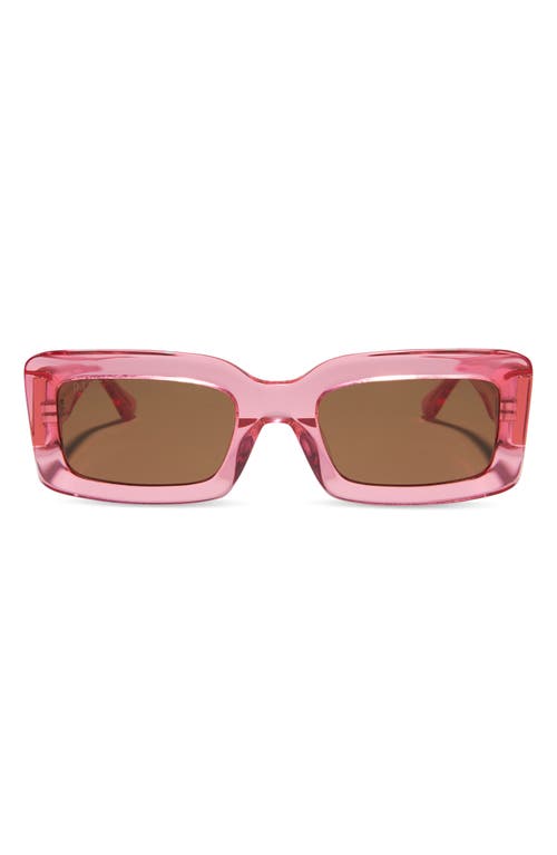 Diff Indy 51mm Polarized Rectangular Sunglasses In Pink