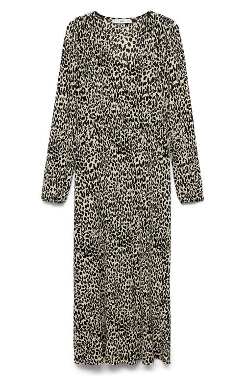 MANGO MANGO LEOPARD LONG SLEEVE GOWN