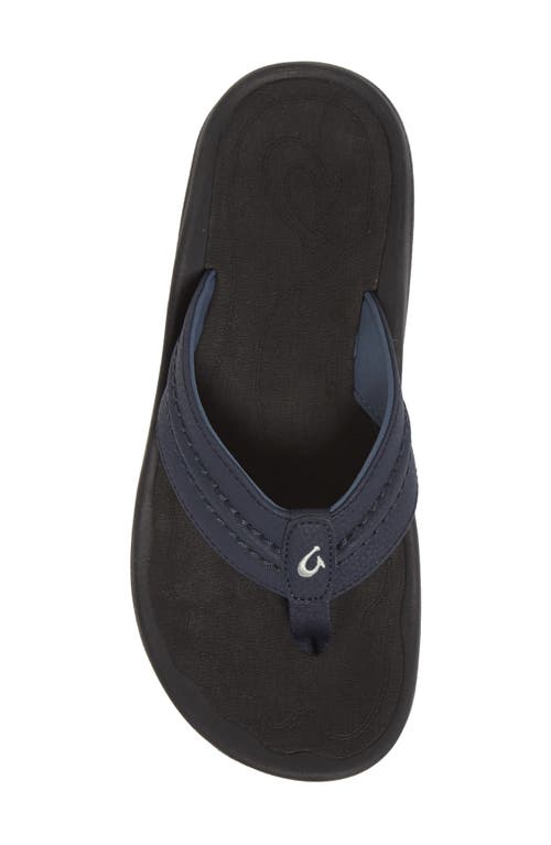 Shop Olukai Hokua Flip Flop In Blue Depth/black