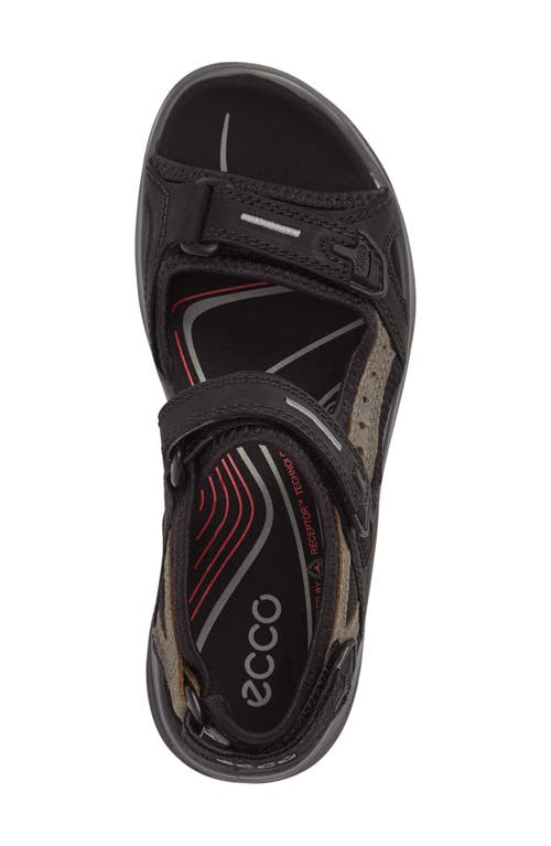 Shop Ecco Yucatan Sandal In Black/mole