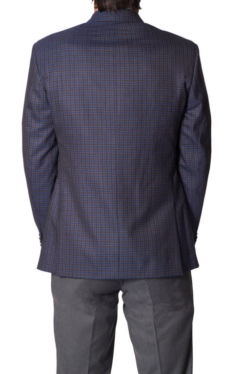 Shop Jb Britches Microcheck Wool Sport Coat In Navy/brown/grey