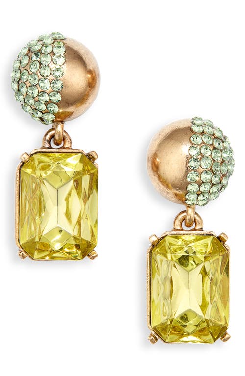 Oscar de la Renta Half Pavé Crystal Drop Earrings in Jonquil at Nordstrom