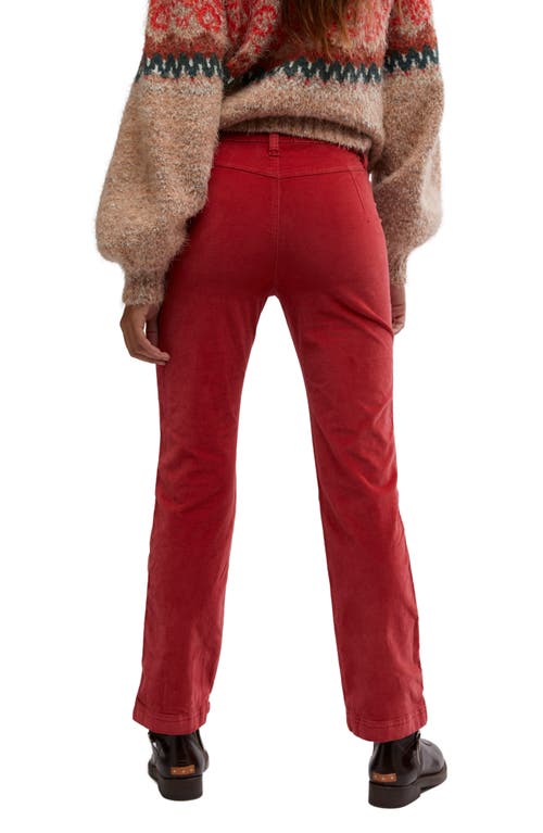 Shop Free People High Time Kick Corduroy Flare Pants In Red Dahlia