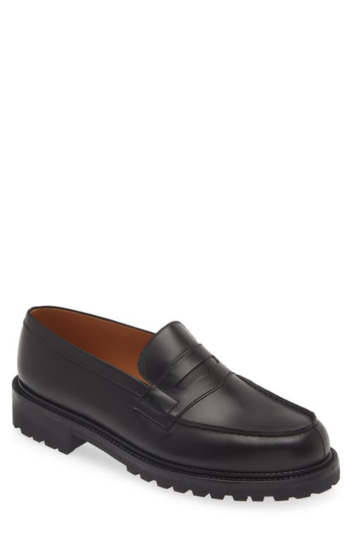 Shop Jm Weston Commando 180 Penny Loafer In Black