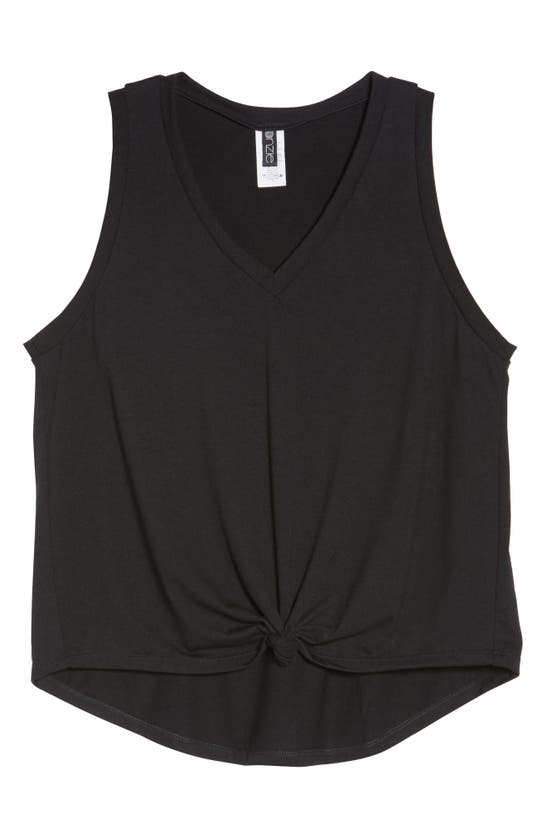 Onzie Knot Front Tank Top In Black