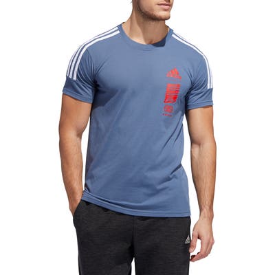 Adidas Hypersport 3-Stripes T-Shirt, Blue