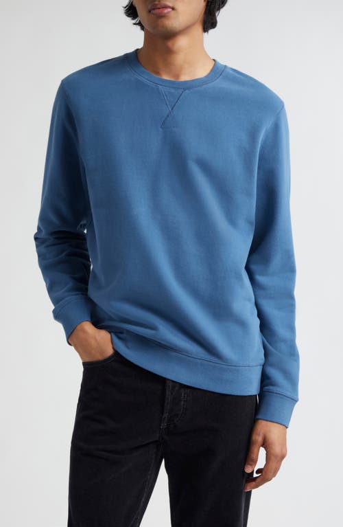 French Terry Crewneck Sweatshirt in Steel Blue