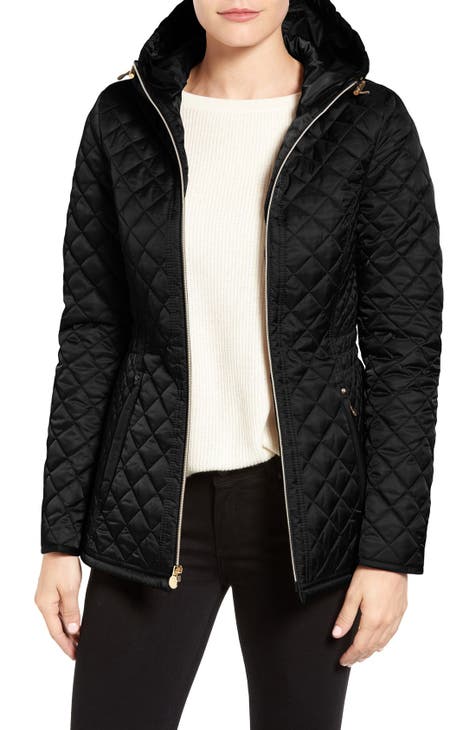 laundry by shelli segal asymmetrical collar quilted jacket