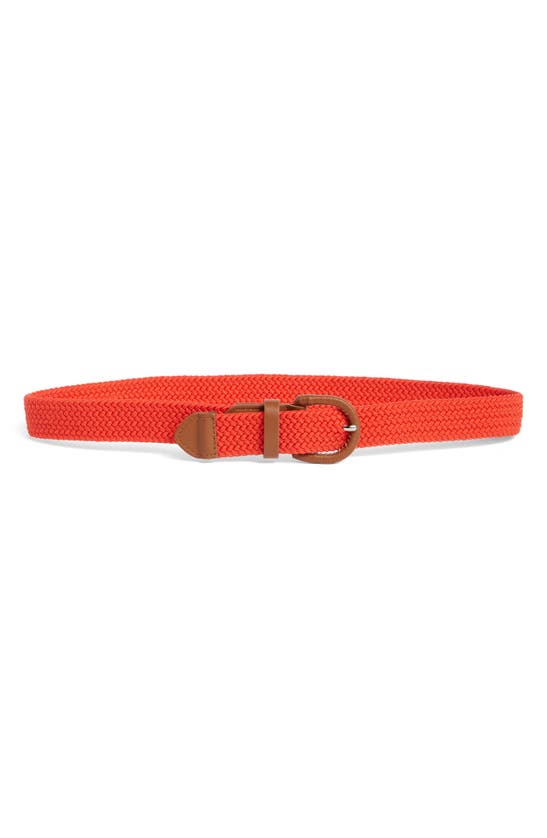 Shop Vince Camuto Woven Stretch Belt In Red