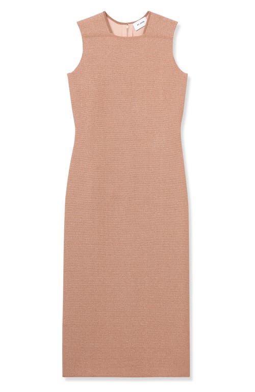 St John St. John Evening Metallic Piqué Knit Dress In Blossom/lurex Multi