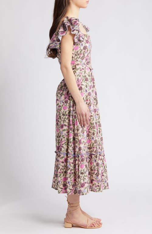 Shop Cleobella Anika Floral Organic Cotton Voile Maxi Dress In Kaia Print