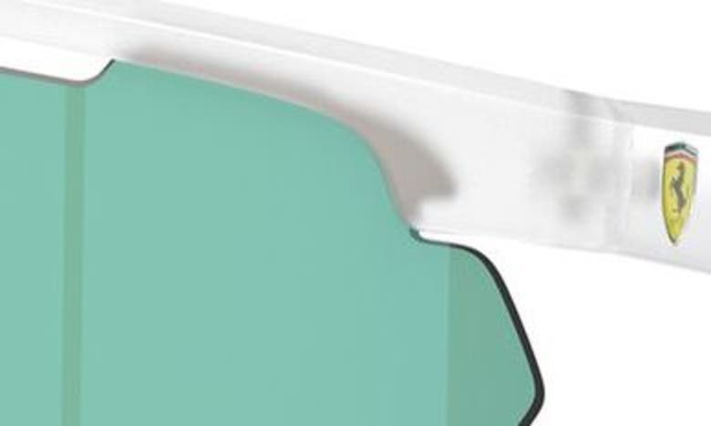 Shop Scuderia Ferrari 141mm Irregular Shield Sunglasses In Opal Grey