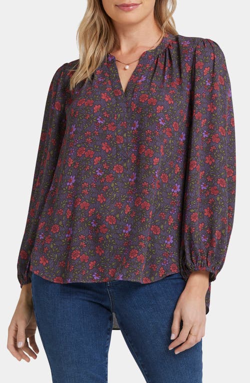 Shop Nydj Print Puff Shoulder Top In Matilde Meadow