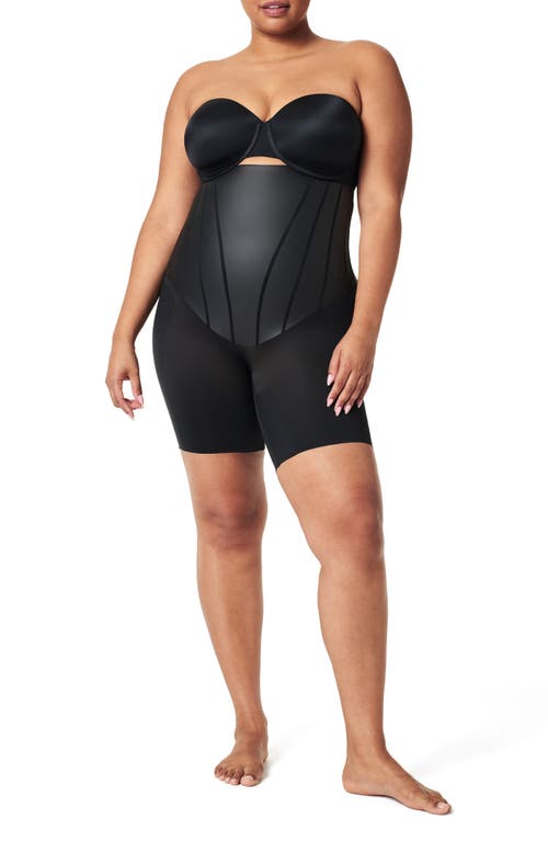Spanx Ultra-sculpt Mid-thigh Shaping Shorts In Very Black