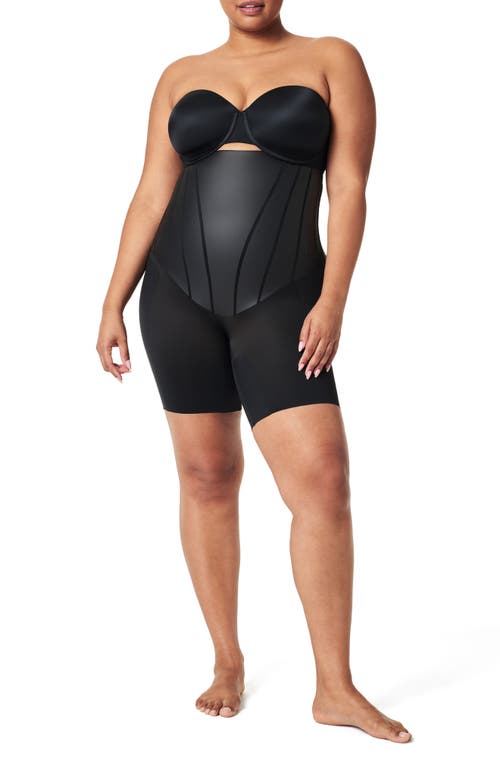 Shop Spanx ® High Waist Mid Thigh Shaper Shorts In Very Black