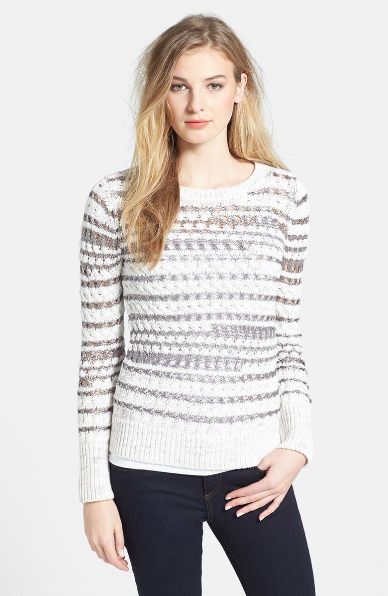 Caslon® Open Stitch Stripe Sweater | Nordstrom