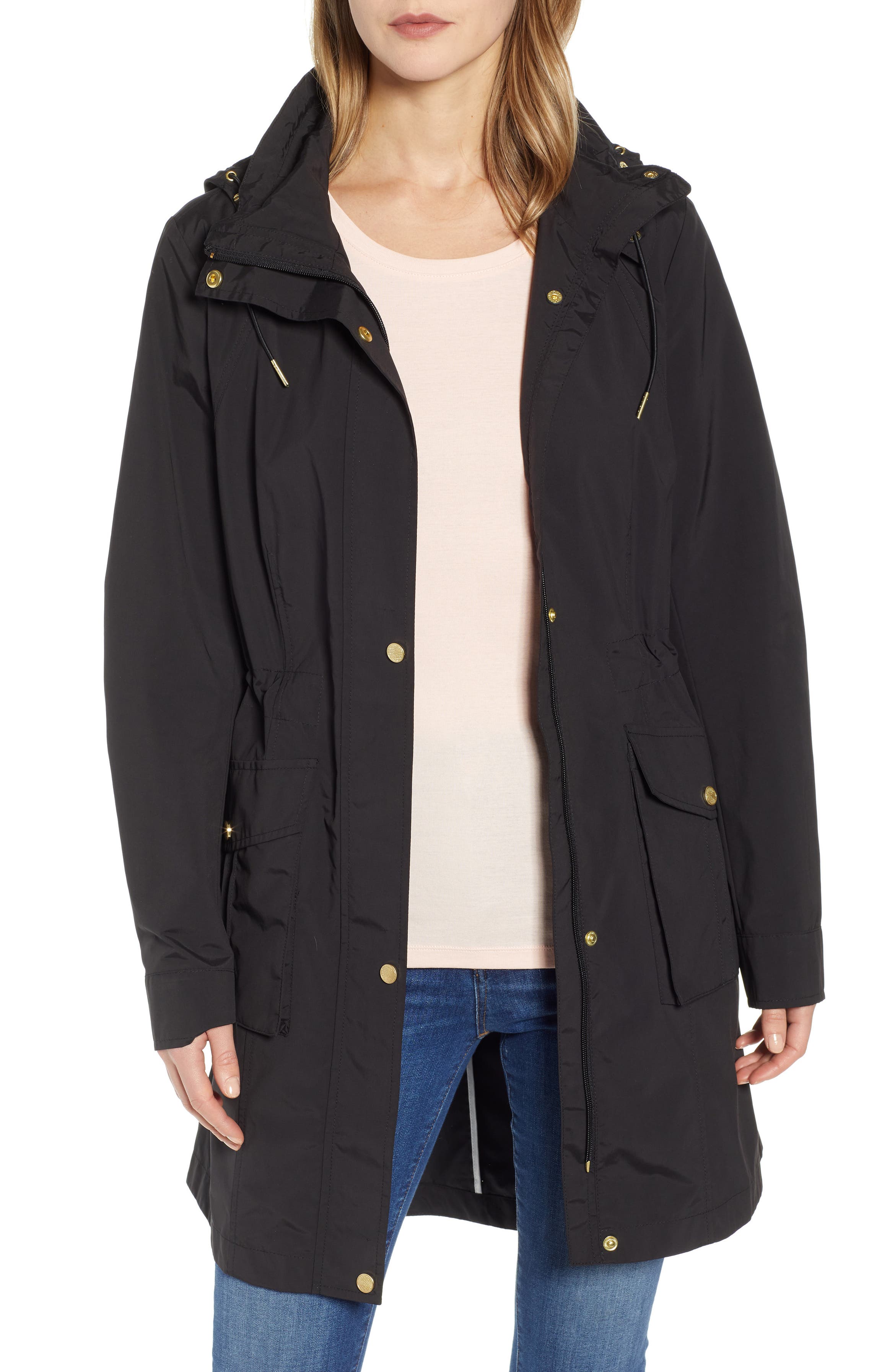 Cole Haan Signature Packable Rain Jacket with Removable Hood | Nordstrom