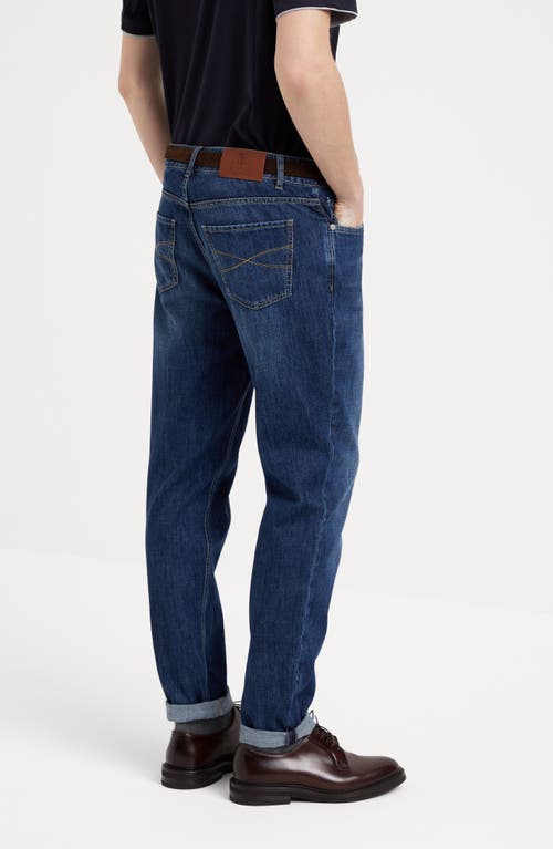 Shop Brunello Cucinelli Lightweight Denim Trousers In Dark Denim