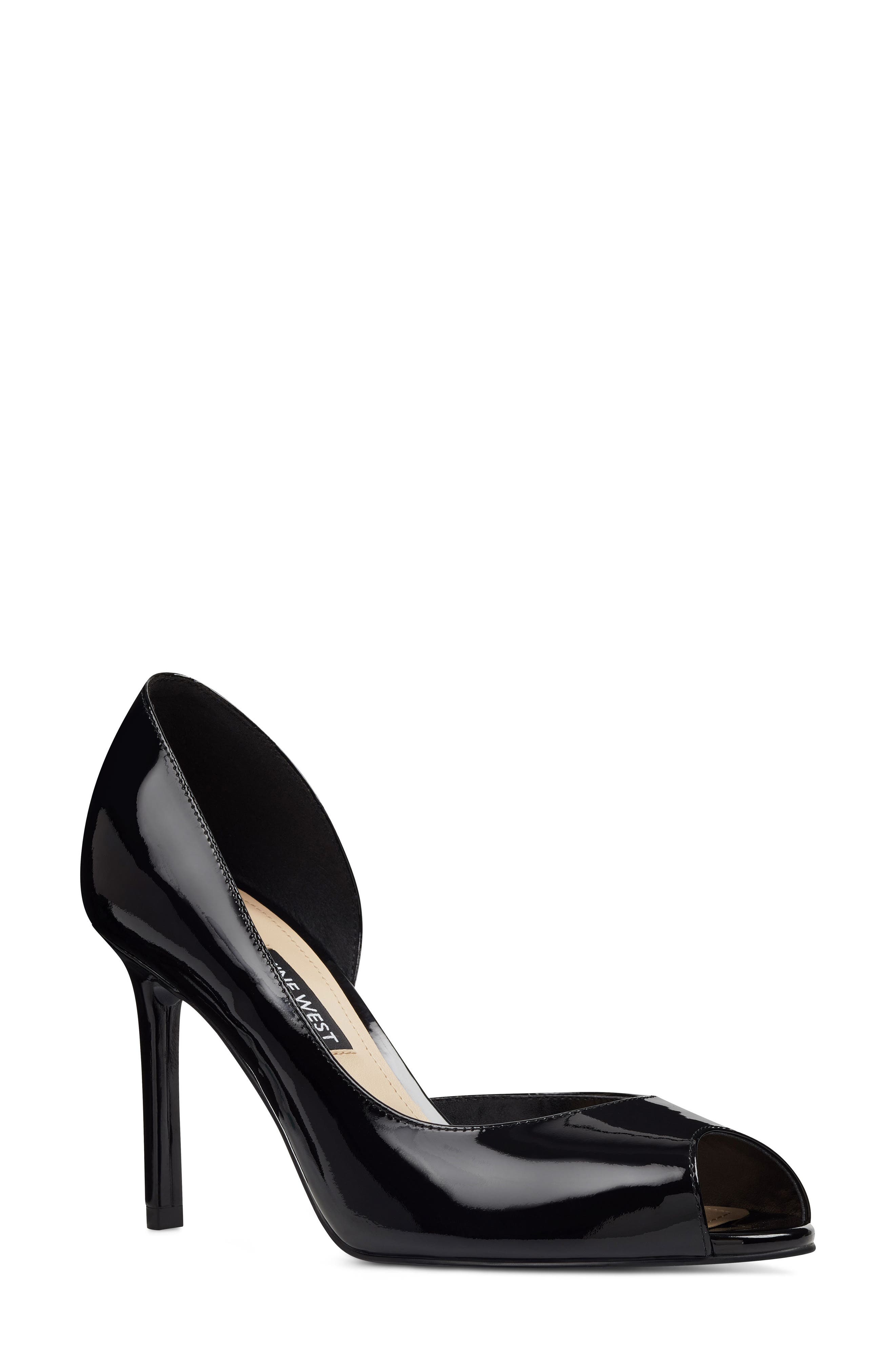 Nine West Chance Open Toe Pump, Black