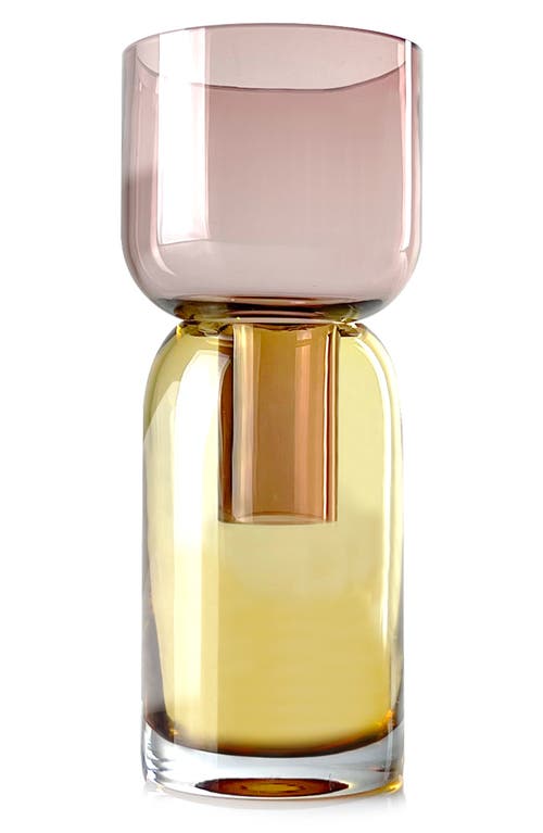Cloudnola Flip Top Glass Vase In Pink/yellow