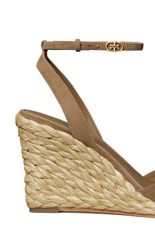 Shop Tory Burch Double T Wedge Sandal In River Rock