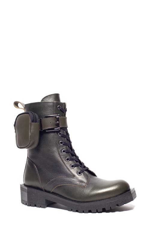 Unity in Diversity Marisa Combat Boot in Green/Camo Leather 