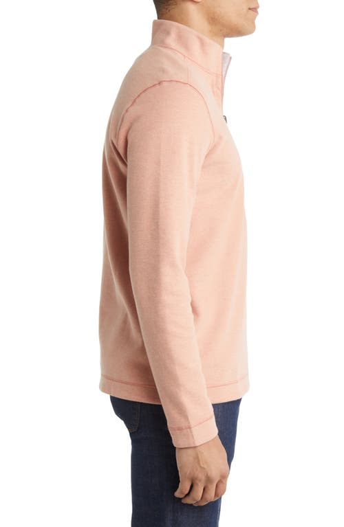 Johnston & Murphy Reversible Quarter Zip Pullover In Orange/light Blue