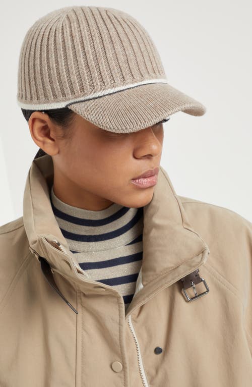 Shop Brunello Cucinelli Baseball Cap With Monili In Dove Grey