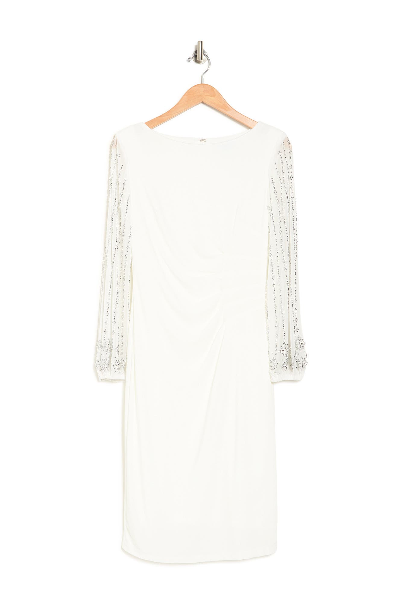 Marina Beaded Long Sleeve Sheath Dress 