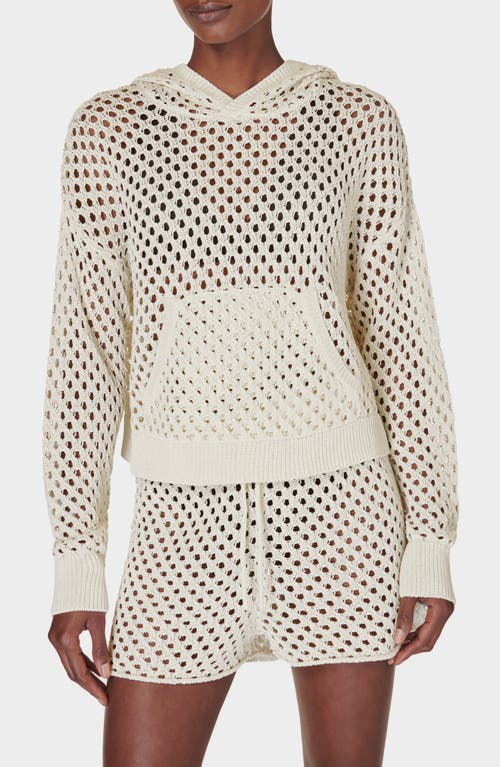 Shop Sweaty Betty Beachside Crochet Cover-up Hoodie In Lily White