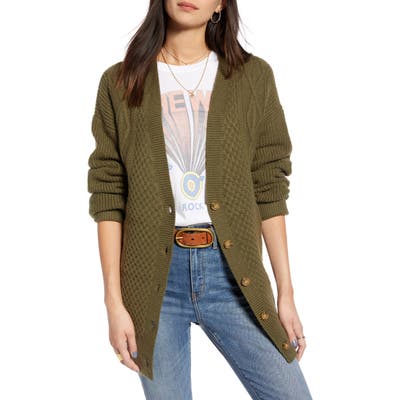 Treasure & Bond Cable Cardigan, Green