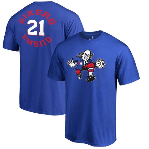 PHILADELPHIA 76ERS MASH UP LOGO PRO TEAM SHIRT (ROYAL BLUE)