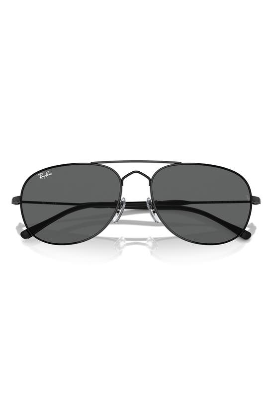 Ray Ban Bain Bridge 57mm Pillow Aviator Sunglasses In Black