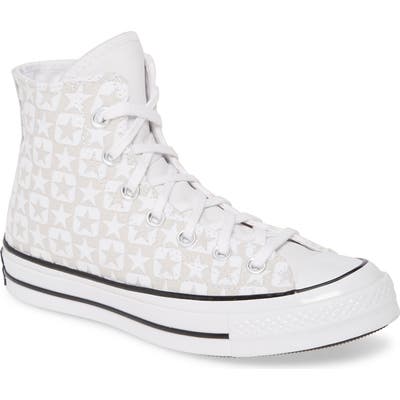 Converse Chuck Taylor All Star Flocked Canvas High Top Sneaker- White