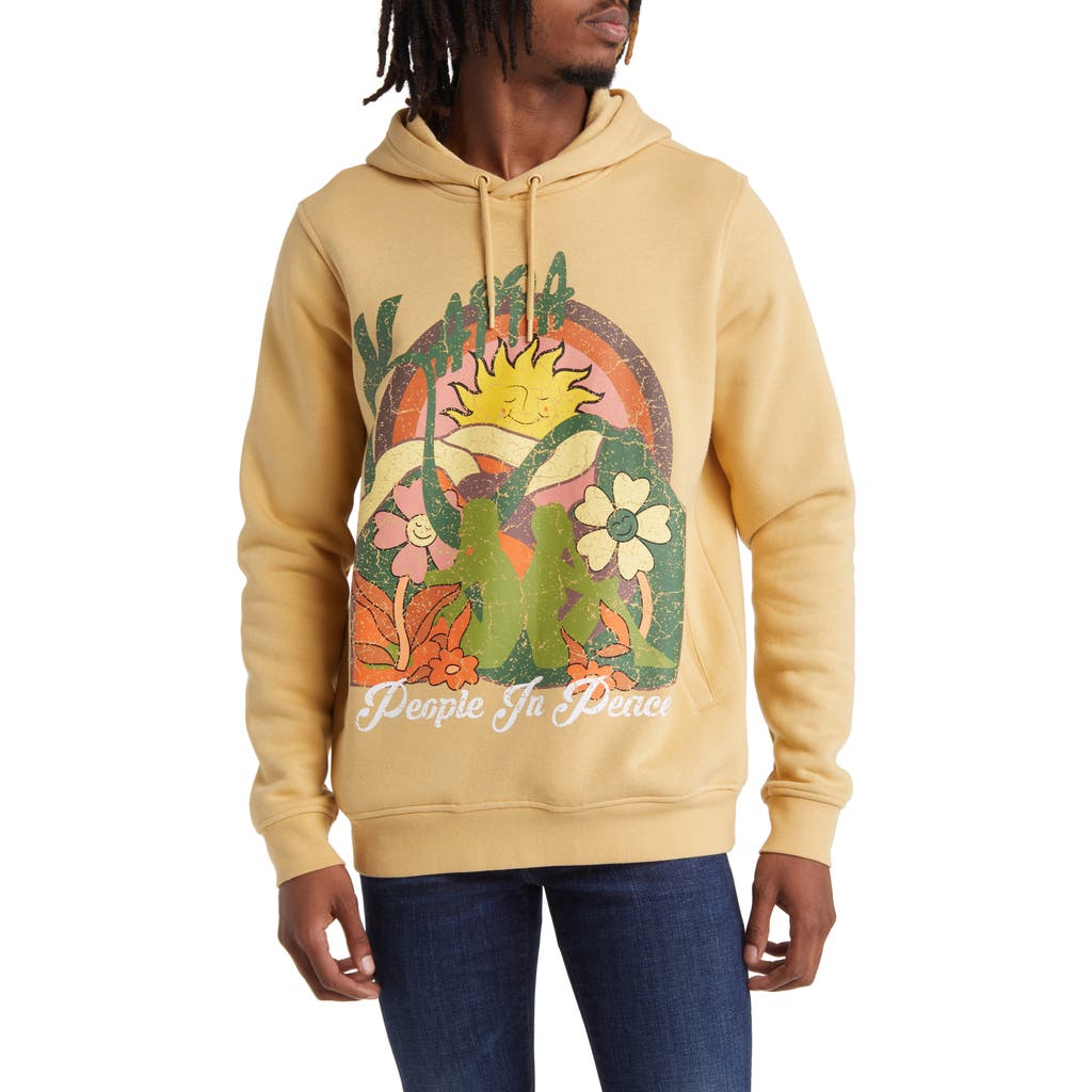 Kappa Authentic Archer Graphic Hoodie In Beige Camel