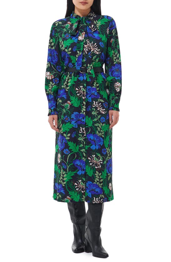 Barbour Alexandria Floral Long Sleeve Dress In Green