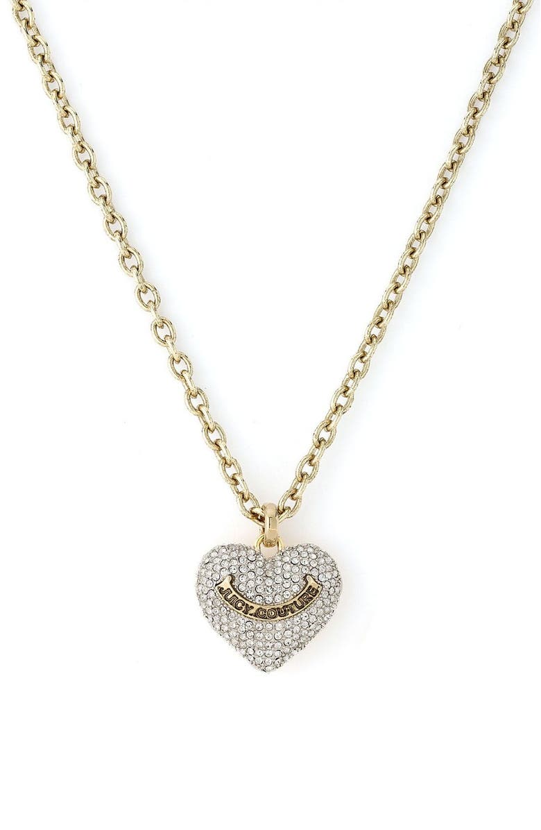 Juicy Couture Pavé Heart Long Pendant Necklace | Nordstrom
