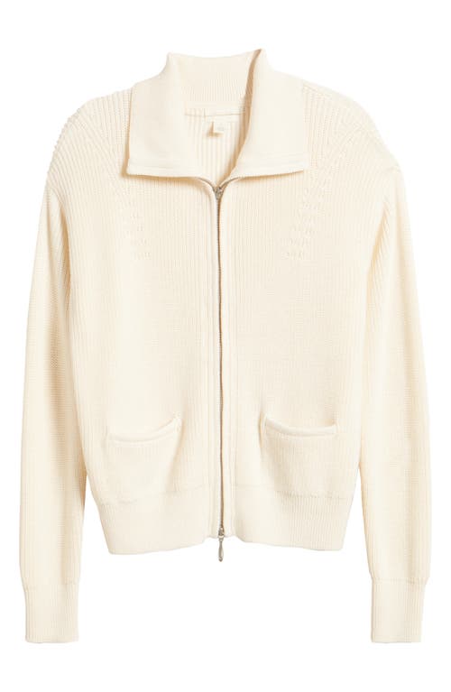 Shop Caslonr Caslon(r) Cotton Blend Zip-up Cardigan In Ivory Pristine