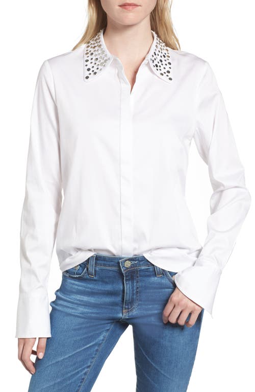 AG Camilla Studded Shirt in True White at Nordstrom, Size Large