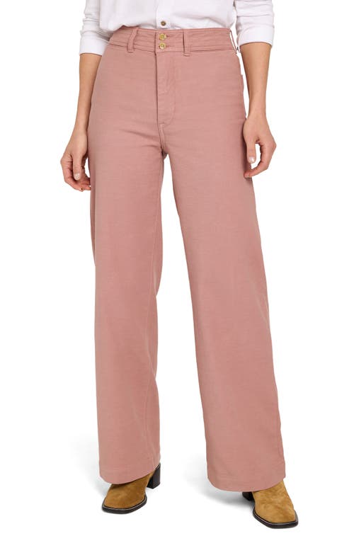 Harbor Stretch Terry Wide Leg Pants in Wood Rose