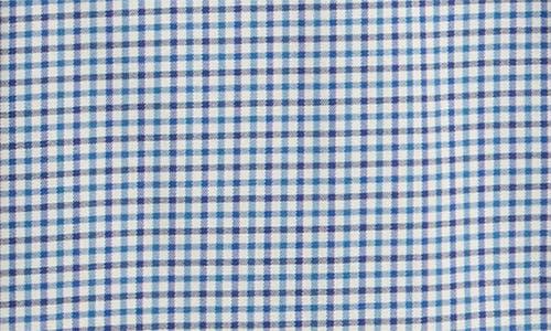 Shop Scott Barber Mélange Gingham Stretch Button-down Shirt In Teal