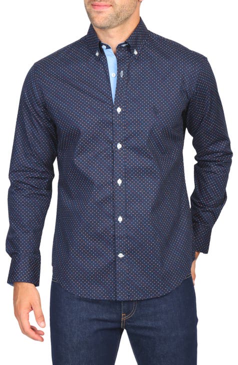 Disco Print Stretch Button-Down Shirt