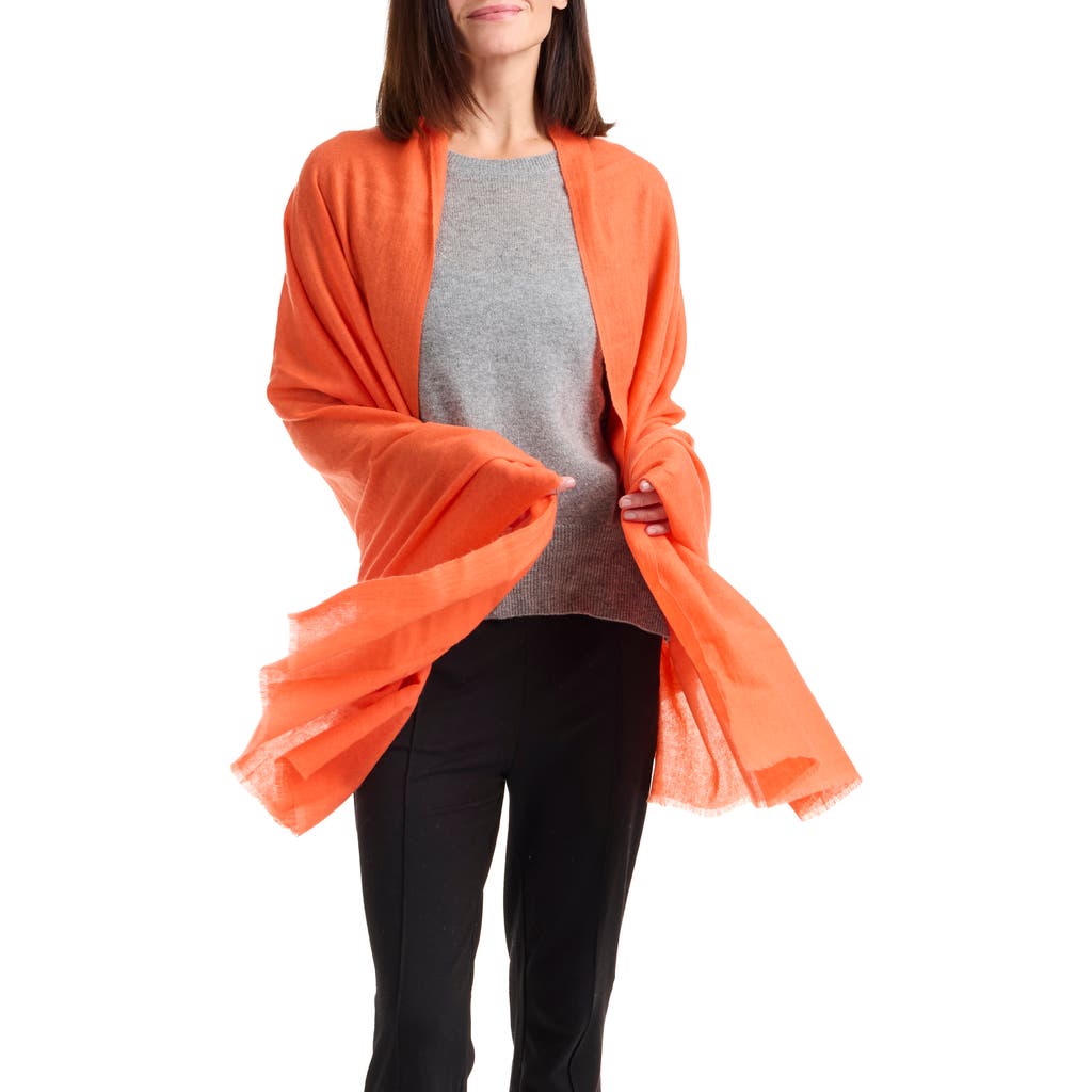 Amicale Cashmere Convertible Scarf In Orange
